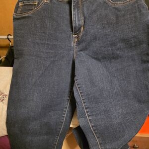 Maurices Dark Indigo High-Rise Straight Jeans with Contrast Stitching